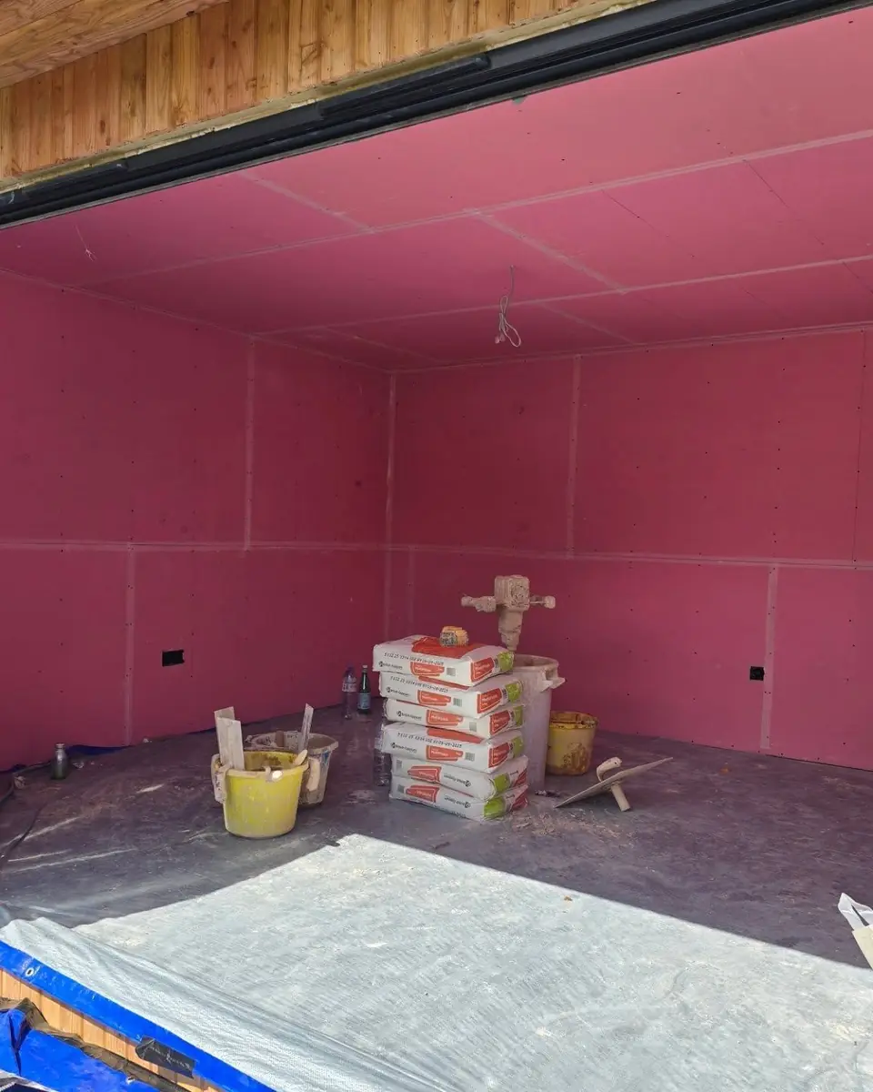 Garden room boarded out in plasterboard by ST Plastering & Rendering