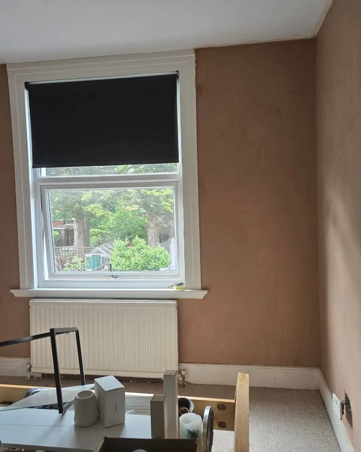 Room with the new ceiling and walls finished in fresh plaster, by ST Plastering & Rendering